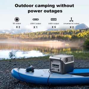 สถานีพลังงานแสงอาทิตย์แบบพกพา 768Wh 1000W แบตเตอรี่ที่ใช้งานร่วมกันได้กับคอนโทรลเลอร์ MPPT แบบ Pure Sine Wave รองรับการชาร์จไร้สายสำหรับบ้าน รุ่น YH-1000 YH-1000 YH-1 - Product Image 5