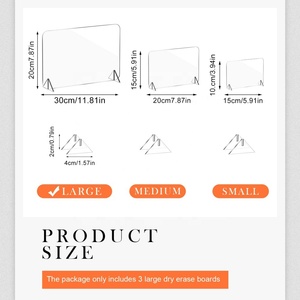 Paquete de 3 Pizarras Acrílicas de Borrado en Seco y Marcadores, Alternativa al Vidrio, Tableta Transparente para Notas, Pizarra Blanca Pequeña de Escritorio para la Escuela y la Oficina - Product Image 2