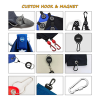 Serviette de golf en microfibre gaufrée avec logo personnalisé, œillet et mousqueton, séchage rapide, vente en gros directe usine OEM