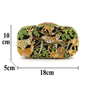 Amiqi MRY24 Bespoke Luxury Rhinestone Evening <strong>Bag</strong> Forest <strong>Animal</strong> <strong>Print</strong> Women's Wedding Ball Shoulder <strong>Bag</strong> - Product Image 4