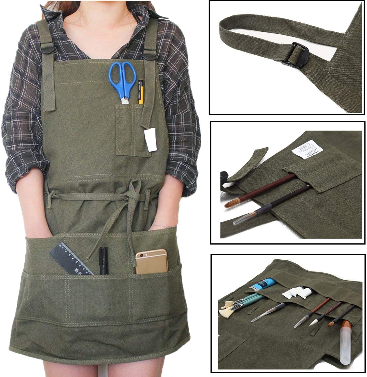 Grembiule Impermeabile Per Bambini Con Tasche – Per Pittura, Cucina E Giardinaggio (nero, 46x60 Cm)