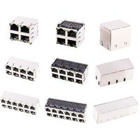 Connecteur Jack Lan à Port unique 8p8c Rj45 Connecteur Jack modulaire Rj45 Pcb Connecteur femelle Led Light Ethernet Rj45 Connecteur