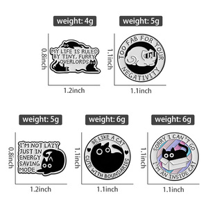 Demasiado Fab para tu negatividad Pin esmaltado divertido gato cita broche solapa insignia joyería regalo para amigos al por mayor - Product Image 6