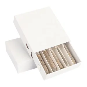 UKETA OEM Lot de 5 boîtes de rangement pour le tabac avec bouton coulissant à l'épreuve des enfants Boîte d'emballage en papier à l'épreuve des enfants avec insert personnalisé