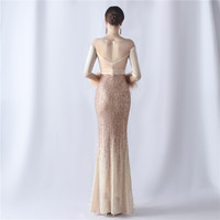 31572-S # Nouveau produit du commerce extérieur 2024 Gradient Bead Rhinestone Velvet High-end Fat Lady Dress Plus Size Dress Super Size
