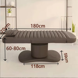 Cama de Belleza Eléctrica Marrón con 3 Motores, Silla de Spa Eléctrica, Cama de Estética Moderna, Mesa de Masaje para Salón - Product Image 6
