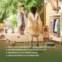 Ensemble de meubles en bois modernes pour tout-petits Hikeylove, table de jeu de rôle pour garderie, école maternelle, école, empilable et sécuritaire
