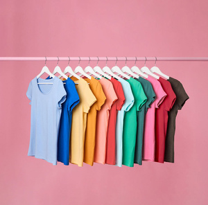 Camiseta de Algodón de Manga Corta y Cuello Redondo para Mujer, Corte Regular, Cómoda para Uso Diario, Secado Rápido, Transpirable, Anti-Pilling, Anti-Arrugas, con Logotipo - Product Image 6