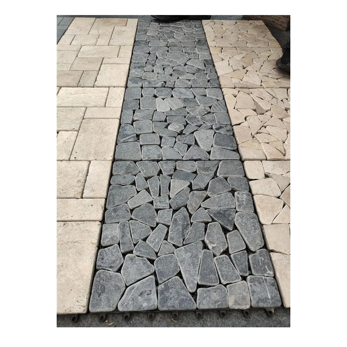 Garden Pathway Floor Interlocking Kalkstein Pflasters tein Kiesel fliesen Outdoor Nordic