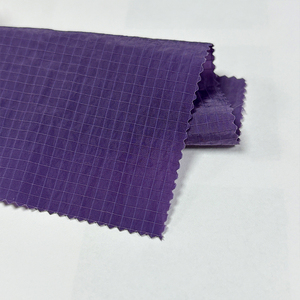 Tecido de Nylon Ripstop Xadrez de 80gsm à Prova d'Água de Qualidade para Atacado, Amostra Grátis, Tecido Jacquard em Grade para Jaquetas - Product Image 4