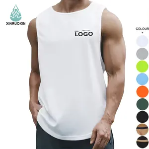 Mens new design mens vest tops oversized gym wear big armhole open side tanks top singlets Quick Dry Stretchable Stringer