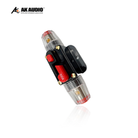 Amplificateur de voiture 4 canaux classe AB AK-F04 12-36V avec porte-fusible ANL 100A, lumière LED, SNR 91-100dB, FR 20-20kHz pour borne négative