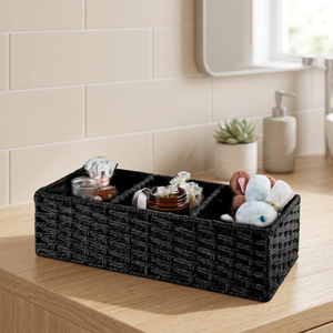 2-Piece Set Modern <b>Rectangle</b> Brown Paper Eco-Friendly Multifunction Bathroom <b>Storage</b> <b>Basket</b> Rack Partitions Small Toilet <b>Storage</b> - Product Image 3