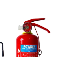 Extincteur à poudre sèche ABC de 1 kg, cylindre en acier rouge portable avec manomètre et support pour la maison, la cuisine, la voiture