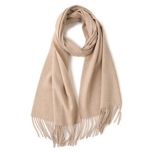 Solid Lamb <b>Wool</b> Tassel Scarf, Unisex Warm Casual Neck Wrap - Product Image 4