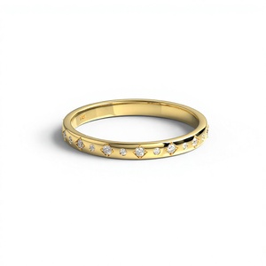 แหวนเพชรทรงกลมเจียระไนแบบบริลเลียนท์เคลือบทอง 18K 14K สไตล์มินิมอล สำหรับผู้หญิง เหมาะสำหรับงานแต่งงาน วันครบรอบ หรือเป็นแหวนแทนคำมั่นสัญญา สามารถสวมซ้อนกันได้ - Product Image 1