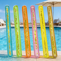 Bâton flottant gonflable vert pailleté Mart, 160 cm, bâton flottant transparent pour l'eau, flotteur de piscine en PVC durable pour la natation
