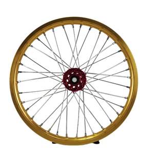 Offre Spéciale Fit EXC <span class=keywords><strong>CRF</strong></span> <span class=keywords><strong>2022</strong></span> 21/19/18 pouces jeu de roues jantes dorées moyeux rouges roues de motocross - Product Image 3