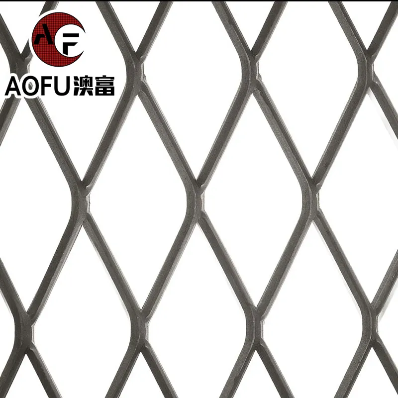 Heavy duty concrete reinforcing mesh expanded metal sheet black painted pvc coated expanded metal mesh grill steel grating