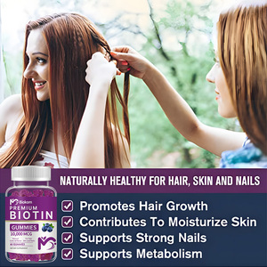 Integratore Multivitaminico in Gommose per la Crescita di Capelli e Unghie, Gusto Mirtillo, con Biotina, Vitamina C ed E, Etichetta Privata OEM all'Ingrosso - Product Image 3