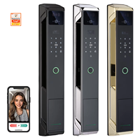 Serrure de porte intelligente biométrique numérique à reconnaissance faciale 3D TUYATTL avec empreinte digitale, cloud, pour portes en aluminium et en bois, application Tuya, Wi-Fi, maison connectée