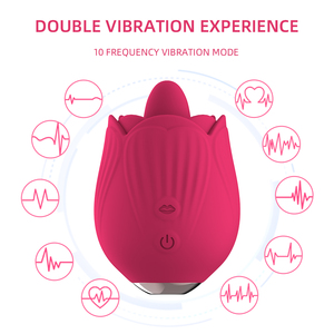 Jolly Space Dames Volwassen Vrouwelijke Staf Massager Rose Tong Vibrator Clit Stimulator Tepel G-Spot Tong Likken Vibrator 10 - Product Image 1