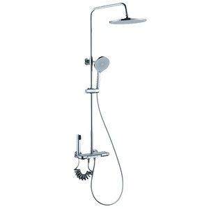 Juego de Ducha de Cobre Cromado, Montado en la Pared, con Ducha de Lluvia, Agua Fría y Caliente para el Hogar - Product Image 3