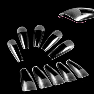 Uñas postizas de gel suave ABS de cobertura completa, semi-mate, estilo ballet, para salón de manicura - Product Image 5