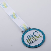 Médaille en métal en alliage de zinc avec logo personnalisé en forme 3D, émail souple, récompense pour la coupe de football, événement sportif, avec ruban coloré