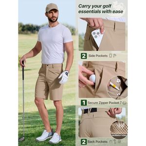 FOXA Pantalones cortos de golf para hombre, ligeros, elásticos, de secado rápido, 5 bolsillos, informales, para el trabajo y los viajes - Product Image 5