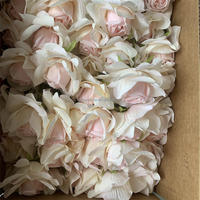 B-1349 Promotion : Décoration d'arche de mariage européenne, grandes têtes de roses artificielles en soie rose champagne à longues tiges, vente en gros