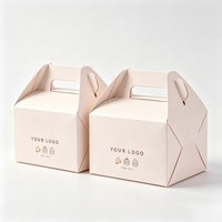 Cajas plegables para pasteles de papel blanco, biodegradables, de calidad alimentaria, para galletas y bizcochos, con asa, directamente de fábrica.