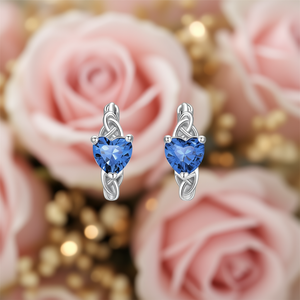 Orecchini a Cerchio Placcati Argento con Zirconi a Taglio Cuore per Donna, Gioielli Regalo Romantico, Orecchini alla Moda in Lega con Incastonatura a Griffe - Product Image 2