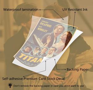 Décalque vintage rétro classique film Film affiches autocollants maison homme des cavernes cinéma théâtre adolescents chambre décoration murale imprime avec adhésif - Product Image 6