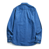 Hommes Denim Chemise À Manches Longues Doux 100% Coton Jeans Cowboy Chemise OEM/ODM Chemise