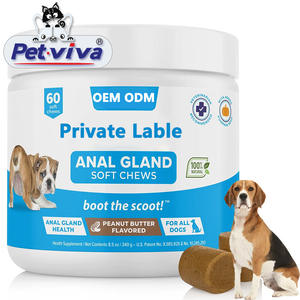 개 항문 샘 지원 프로바이오틱스 및 소화 땅콩 버터 맛 호박 섬유 부드러운 씹기 부츠 개를위한 스쿠트 보충제 - Product Image 1