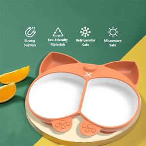 Ventouses en silicone de qualité supérieure, motif animalier de dessin animé, vaisselle pour bébés et enfants, pratique pour l'alimentation pendant les repas - Product Image 2