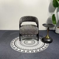 Fauteuil en tissu de style français, fauteuil individuel rembourré avec pieds en bois massif pour salon, café et zone de réception