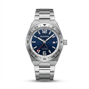 Relojes BESSERON Voyager GMT de Doble Hora, Reloj de Acero Inoxidable con Brazalete Integrado, 5ATM, Reloj Deportivo de Lujo para Hombre - Product Image 3
