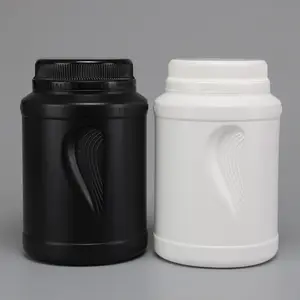 Logo kustom mulut lebar putih hitam kosong PE Biodegradable daur ulang promosi vitamin Whey 5lb wadah bubuk protein