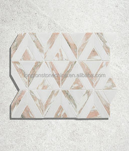 Natural Norwegian Rose <strong>Pink</strong> <strong>White</strong> Marble Mosaic Marble Mosaic <strong>Tile</strong> Bathroom Kitchen <strong>Wall</strong> Decoration Mosaic <strong>Wall</strong> Floor <strong>Tiles</strong> - Product Image 2