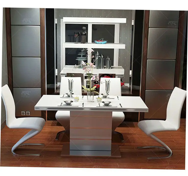 유리 실버 식탁 광장 디자인 아크릴 인쇄 이탈리아 8 의자 2 인승 4 두 기본 공급 미러