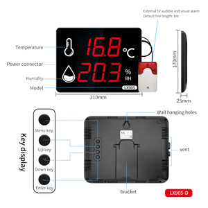<span class=keywords><strong>Termoigrometro</strong></span> <span class=keywords><strong>Digitale</strong></span> LX905-F con Funzione di Allarme, Monitoraggio Temperatura e Umidità, Display LCD per Casa, Ufficio, Magazzino - Product Image 2