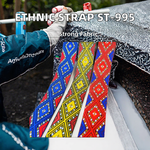 Phong cách dân tộc 3.3 cm chiều rộng Polyester jacquard Ribbon cao tenacity vải dây đeo vải cho may mặc Giày Phụ kiện mô hình ST-995 - Product Image 3