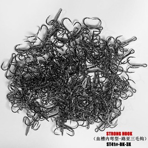 14 #-3/<span class=keywords><strong>0</strong></span> # Appâts de pêche <span class=keywords><strong>3X</strong></span> Strong ST41 Black Nickel Blood Tank Treble Hook Anchor Fish Hook avec Barb - Product Image 3