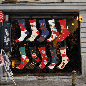 Chaussettes en coton Amazoned, nouveauté de Noë<span class=keywords><strong>l</strong></span>, anti-humidité, tendance automne, motif cerf de dessin animé, tricotées pour le quotidien - Product Image 3