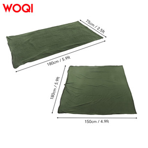 Sac de couchage en molleton de coton Woqi, type enveloppe, vert militaire, 0,5 kg, respirant, pour adultes, camping en plein air, randonnée - Product Image 4