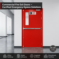 Porte d'urgence coupe-feu en acier galvanisé simple/double avec barre anti-panique, design moderne pour hôpitaux et écoles