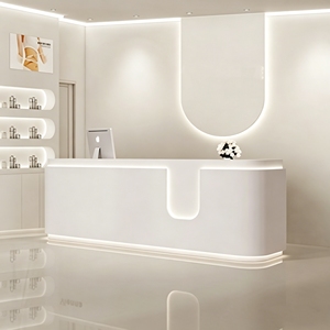 CR122 Minimalist Built in Led Beauty Salon Reception Desk Spa Cashier Counter for Retail Store - Product Image 5