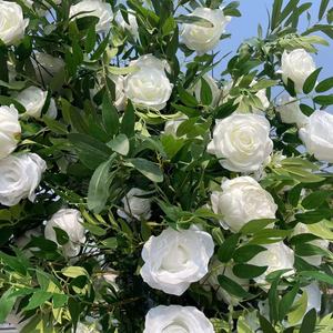 Arco de Flores Artificiales de Rosas Blancas <span class=keywords><strong>y</strong></span> Verdes para Boda Moongate <span class=keywords><strong>y</strong></span> Fondo de Boda - Product Image 3